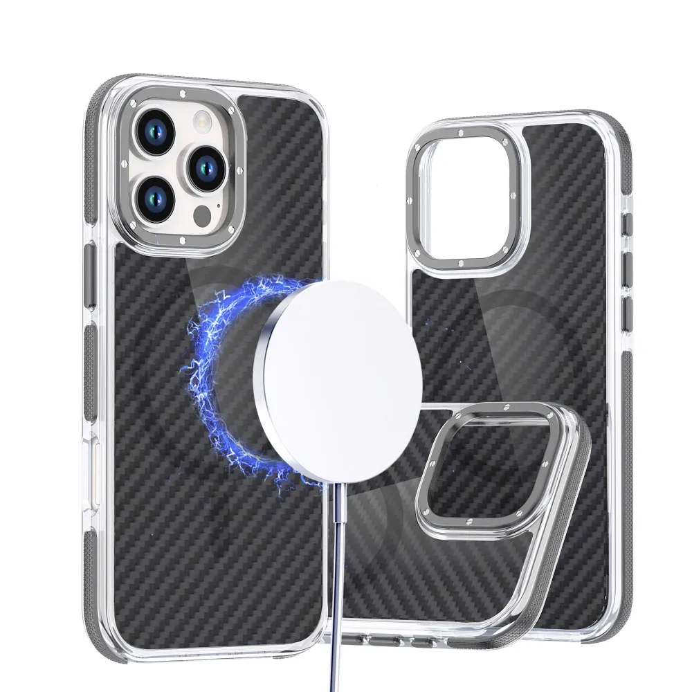 Case for iPhone 16e (SE4 2025) / 17e Fiber compatible with MagSafe gray - Image 3