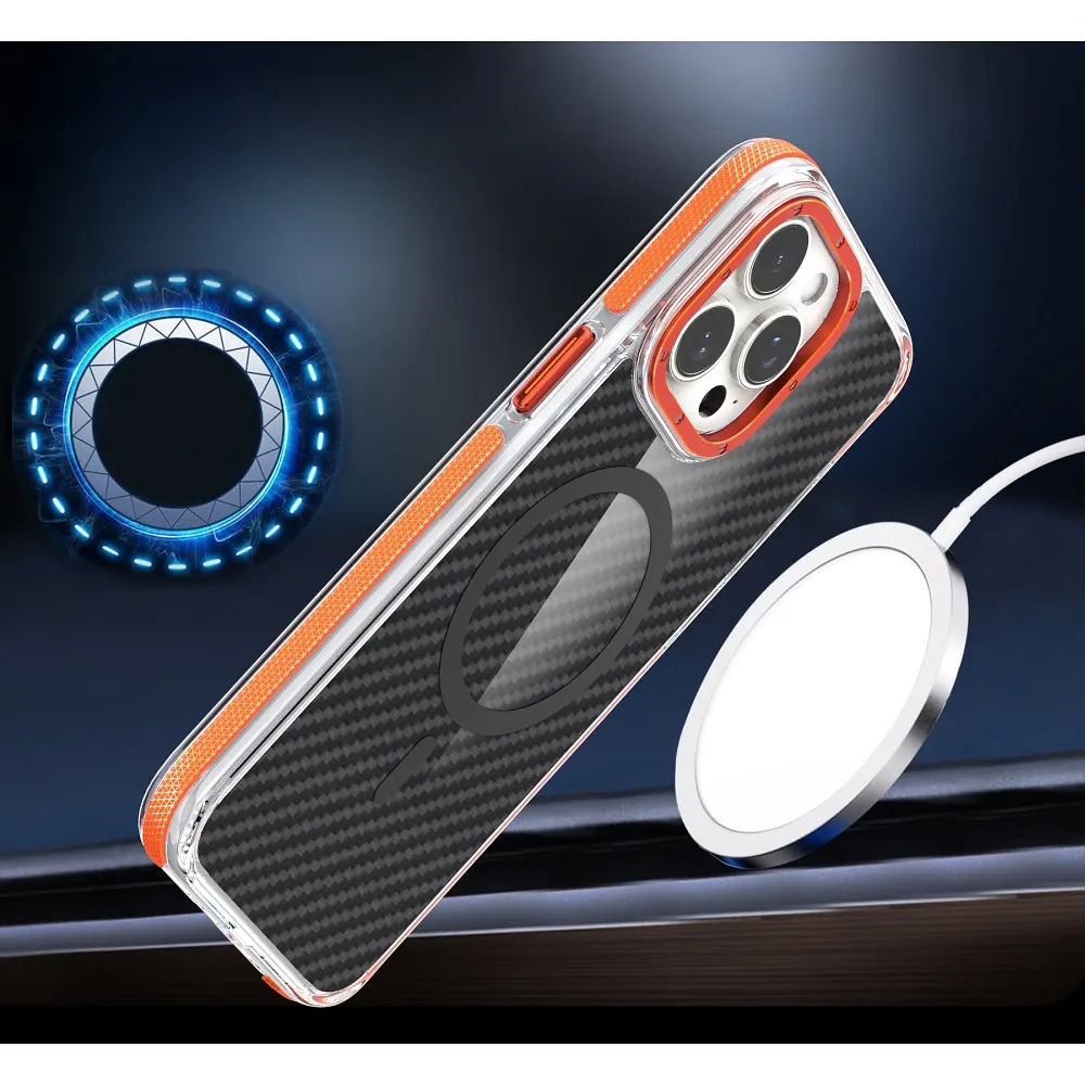 Case for Samsung A26 5G Fiber compatible with MagSafe orange - Image 5