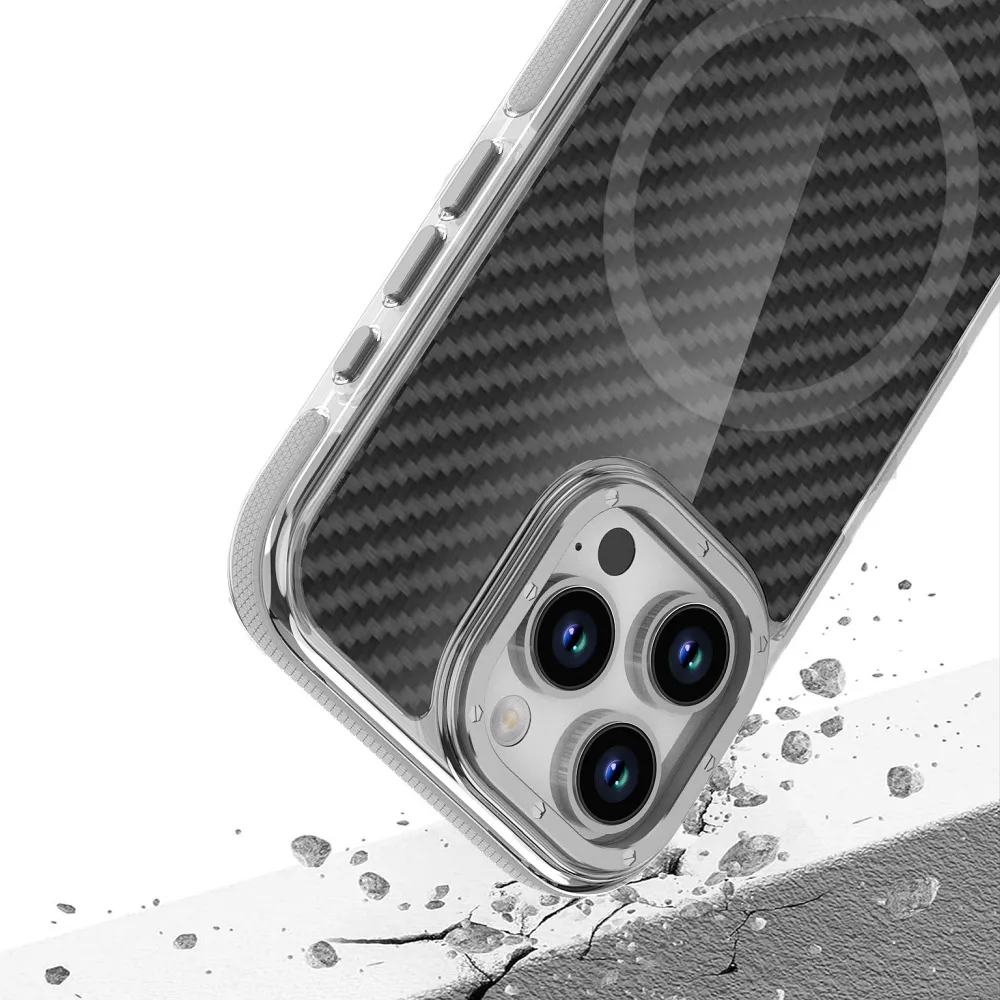 Case for iPhone 18 Pro Max / 17 Pro Max Fiber compatible with MagSafe gray - Image 3