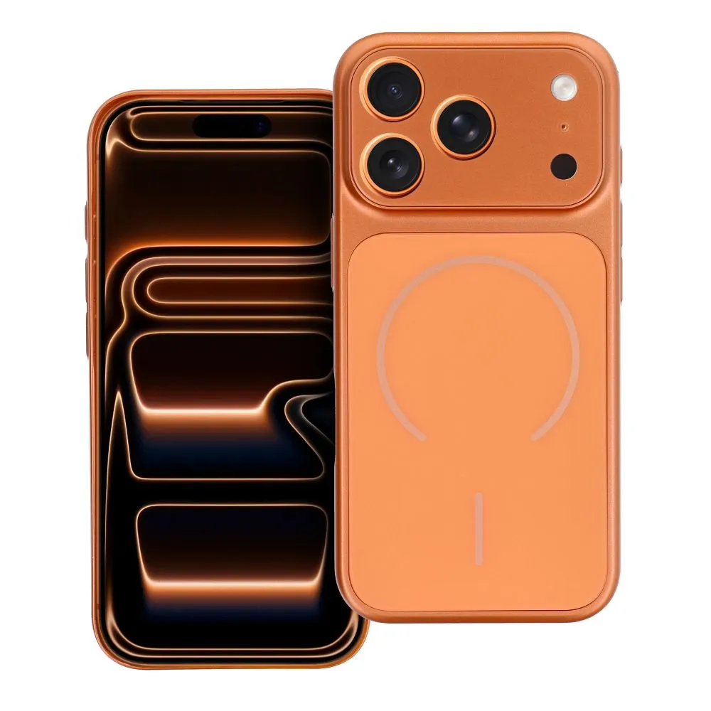 Case for iPhone 16 PRO MAX Make 17 compatible with MagSafe orange