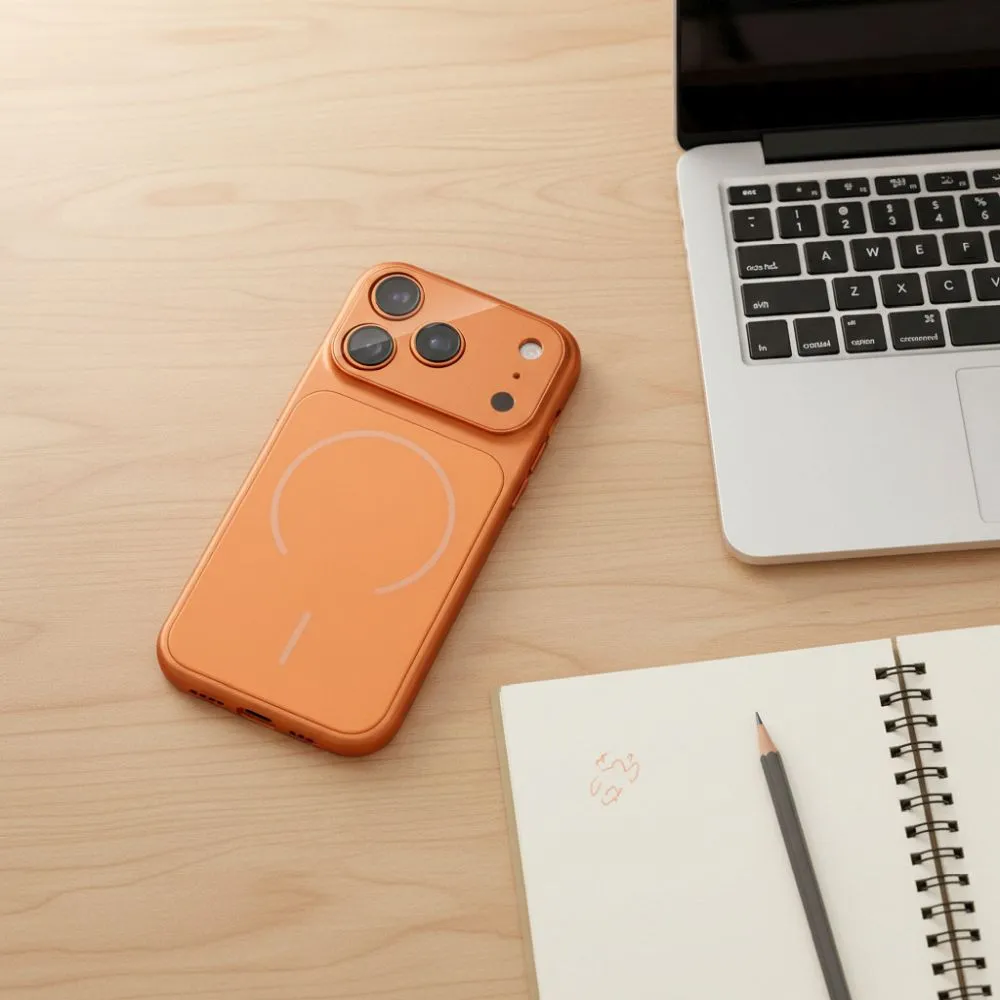 Case for iPhone 16 Make 17 compatible with MagSafe orange - Image 7