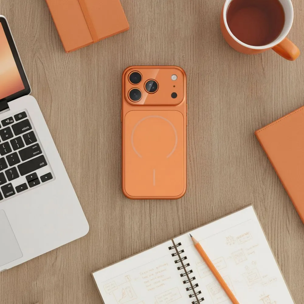 Case for iPhone 16 Make 17 compatible with MagSafe orange - Image 6