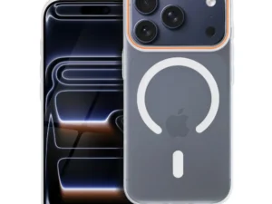 Case for iPhone 17 Go Orange compatible with MagSafe transparent
