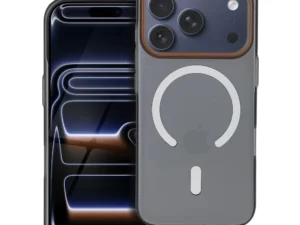 Case for iPhone 17 Pro / 18 Pro (low camera edge) Go Orange compatible with MagSafe black
