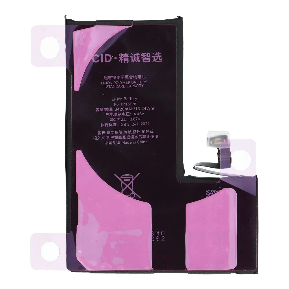 JCID Diagnosable (used) Battery for iPhone 15 Pro 3420 mAh (high capacity) - Image 4