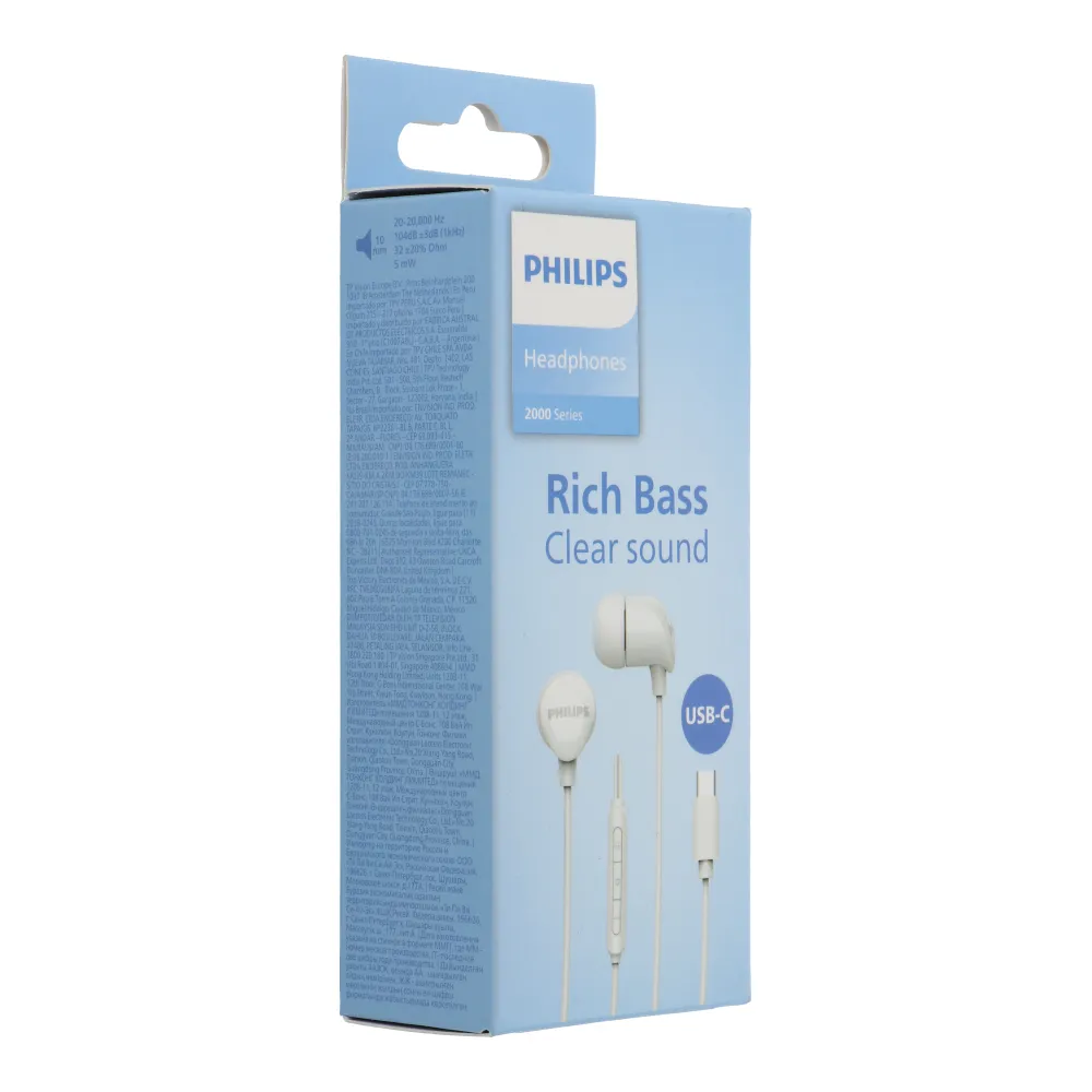 Wire earphones USB C Philips TAE2146WT white - 4. kép