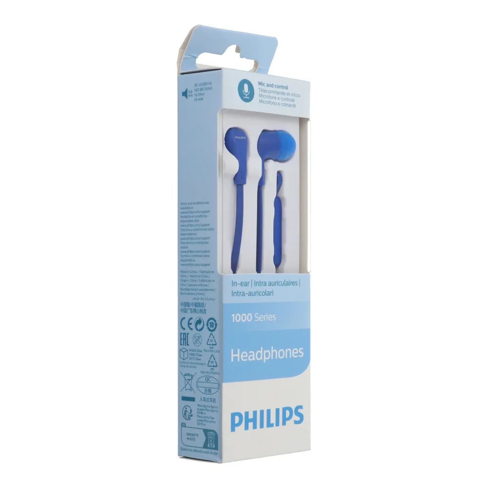 Wire earphones Jack 3,5 mm Philips TTAE1105BL blue - Image 6