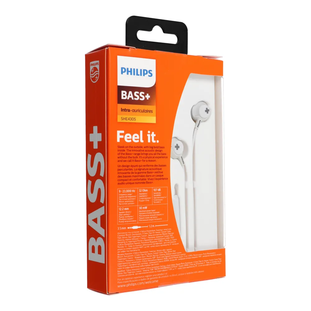Wired earphones jack 3,5mm PHILIPS SHE4305WT białe - Image 5