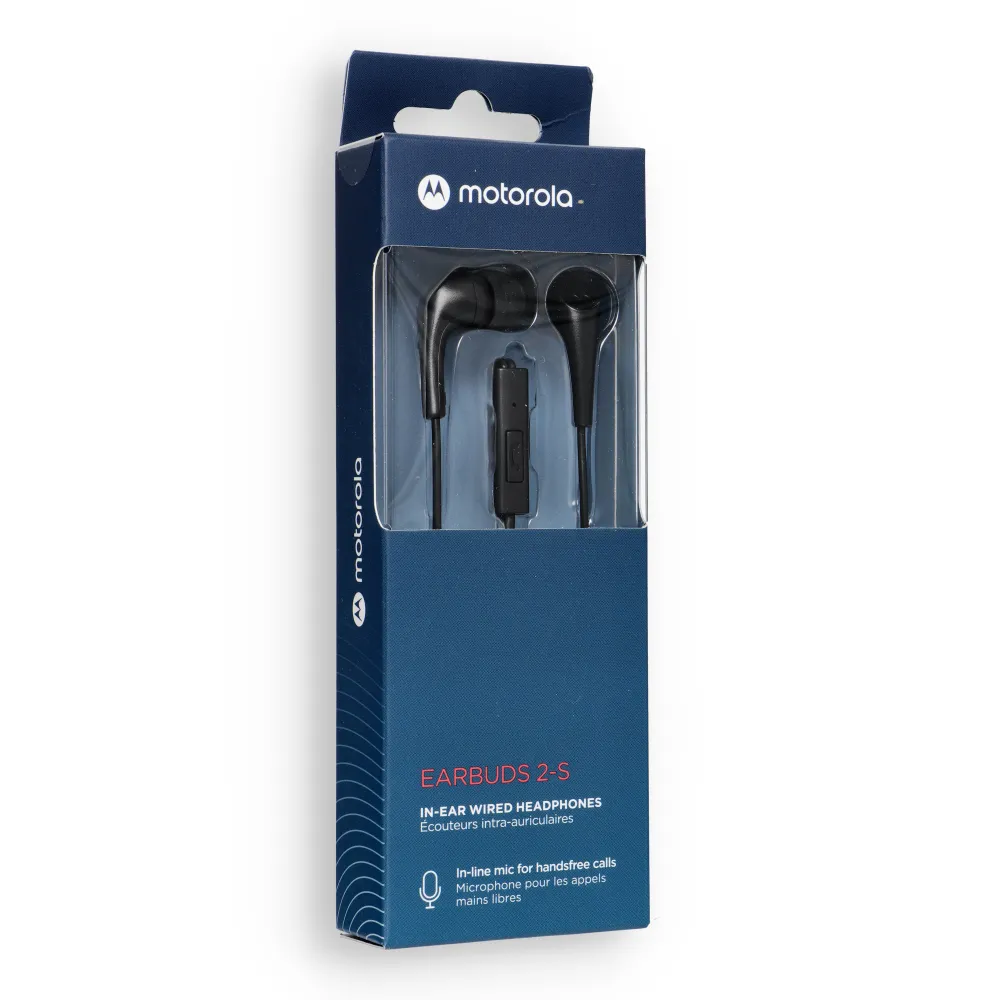 Wired earphones jack with mircophone 3,5mm MOTOROLA Ear Buds 2-S black - Image 2