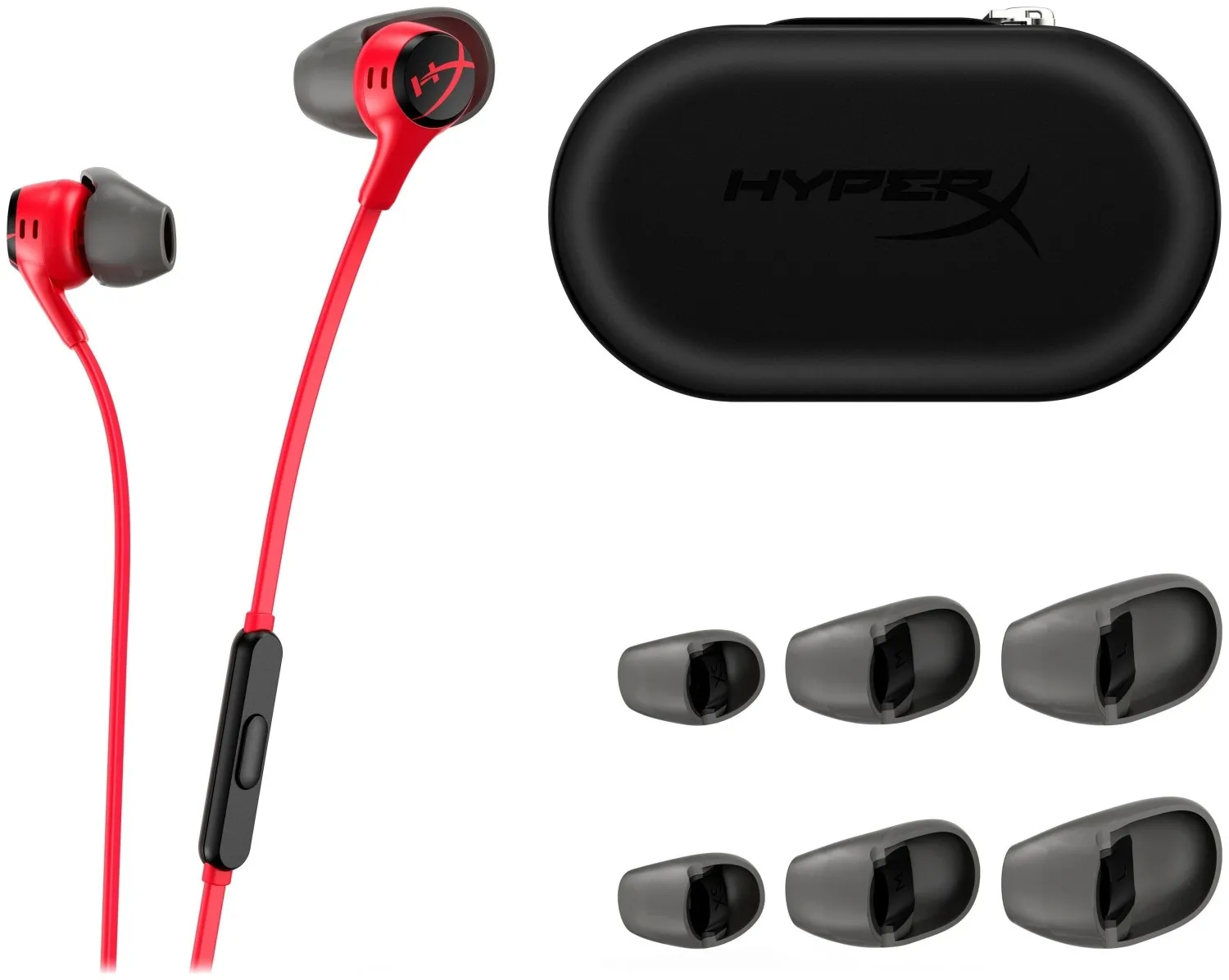 Wire earphones Jack 3,5 mm HyperX Cloud Earbuds 2 1,2 m red - 4. kép