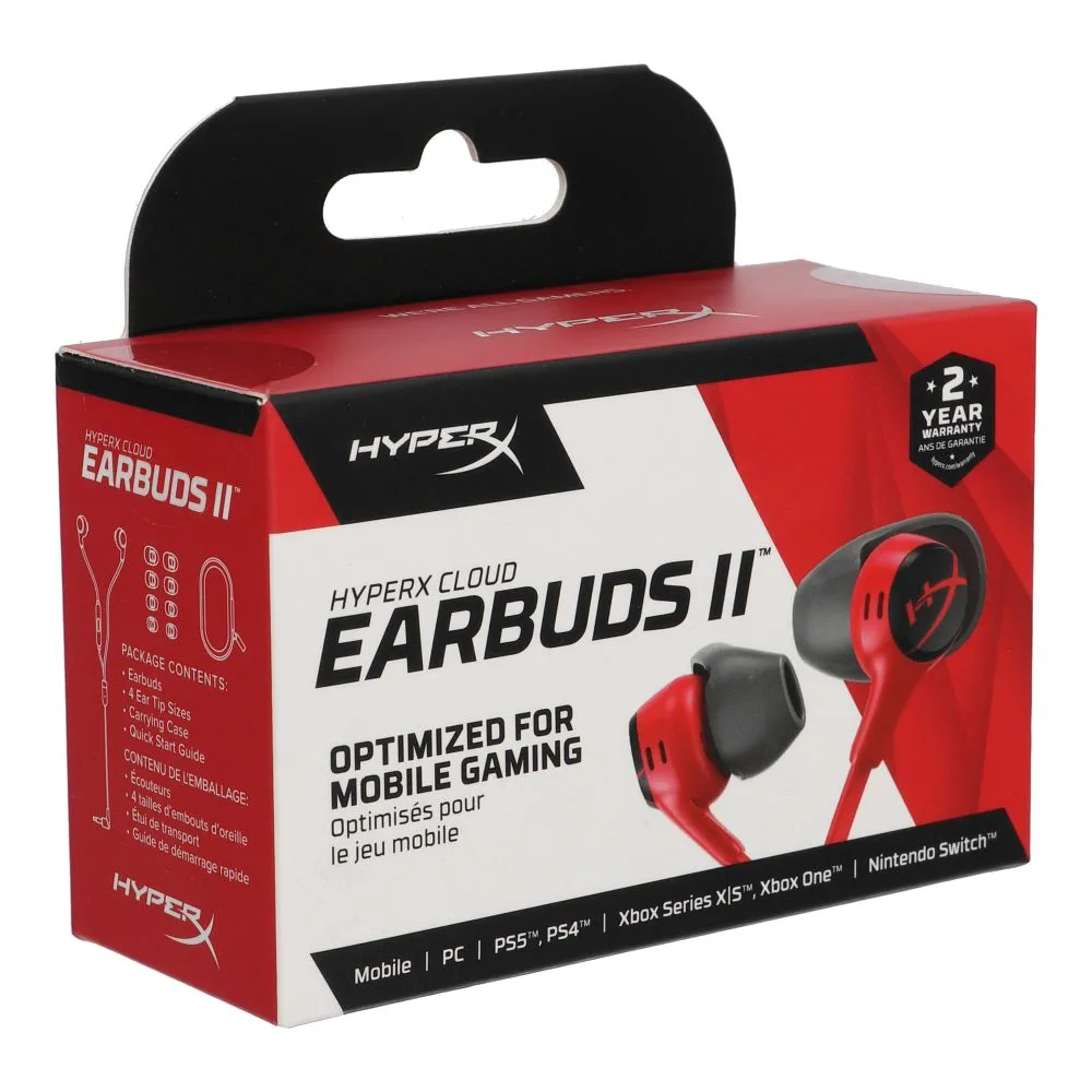 Wire earphones Jack 3,5 mm HyperX Cloud Earbuds 2 1,2 m red - 5. kép