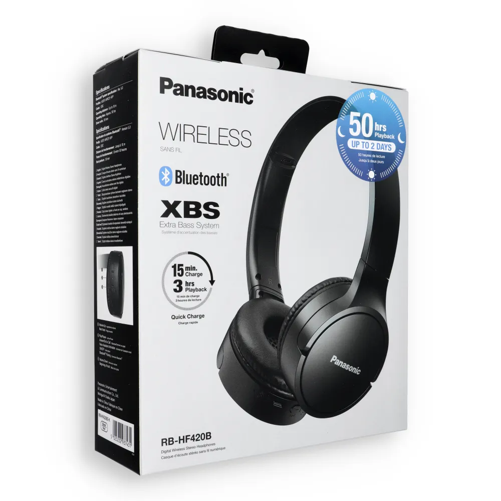 Wireless headset PANASONIC RB-HF420BE XBS (Extra Bass System) black - 2. kép