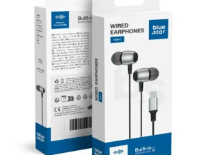 USB-C-s vezetékes fülhallgató (DAC) Blue Star M09C, 1,2 m, fekete