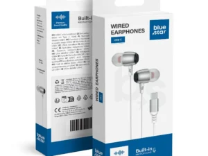 Wire earphones USB C (DAC) Blue Star M09C 1,2 m white