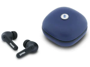 Wireless earphone ENC BMW TWS Leather Metal Logo BMW001138 dark blue