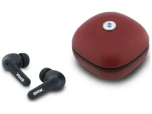 Wireless earphone ENC BMW TWS Leather Metal Logo BMW001139 red