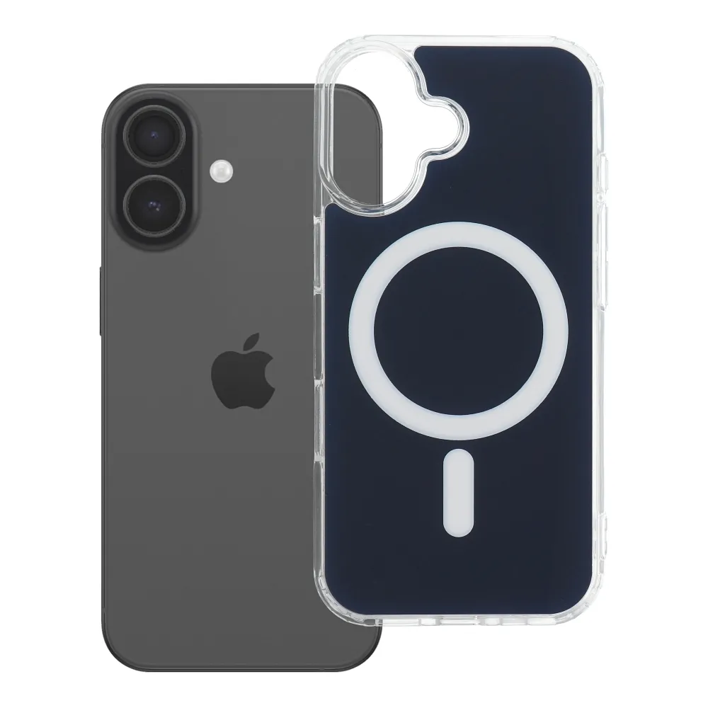 Case for iPhone 17 Clear Fusion Mag Cover compatible with MagSafe navy blue