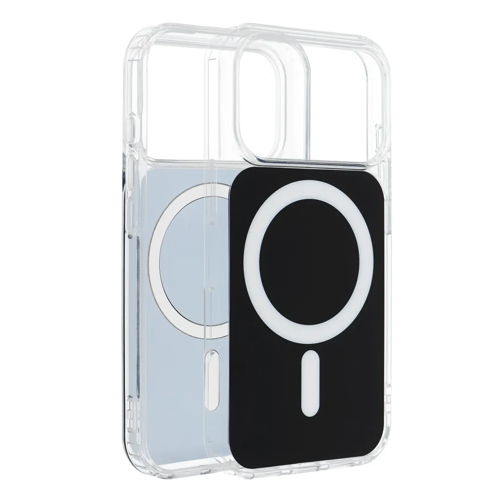 Case for iPhone 16 Clear Fusion Mag Cover compatible with MagSafe black - 6. kép