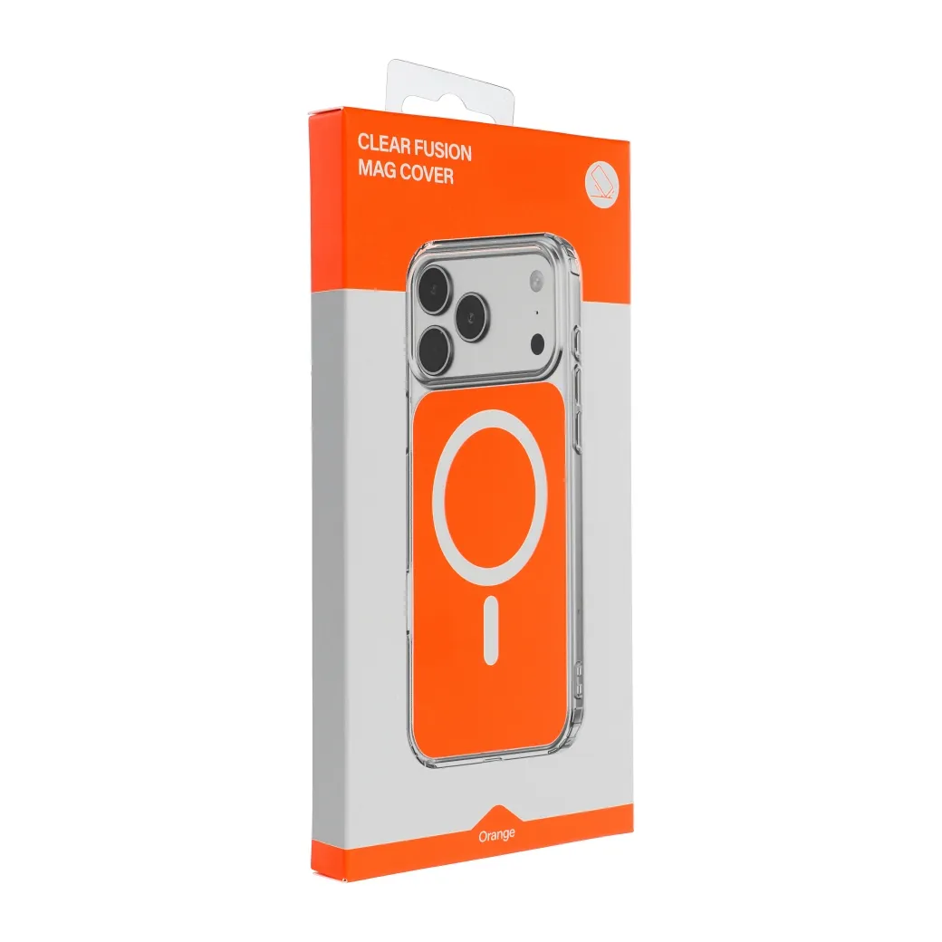 Case for iPhone 15 Clear Fusion Mag Cover compatible with MagSafe hermes orange - 5. kép