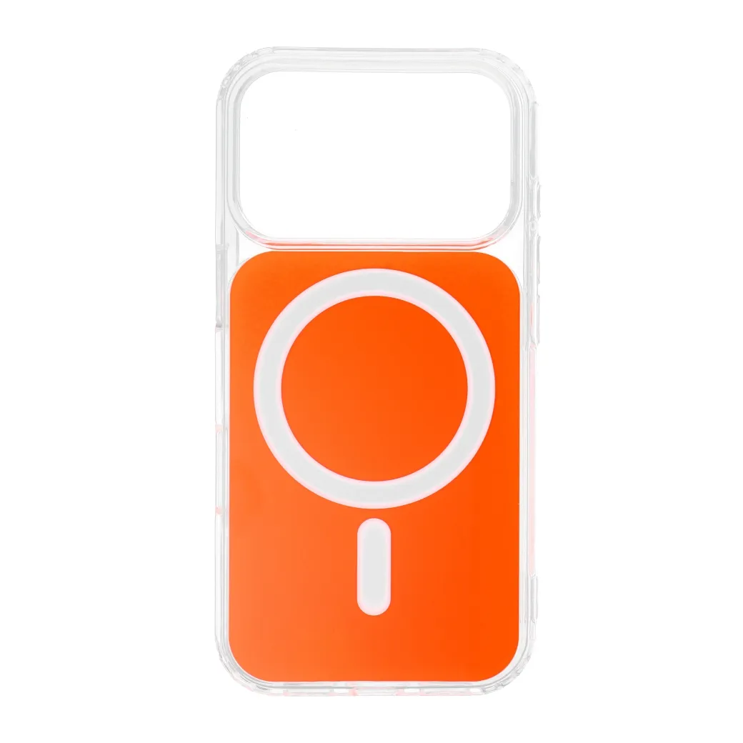 Case for iPhone 15 Clear Fusion Mag Cover compatible with MagSafe hermes orange - 7. kép