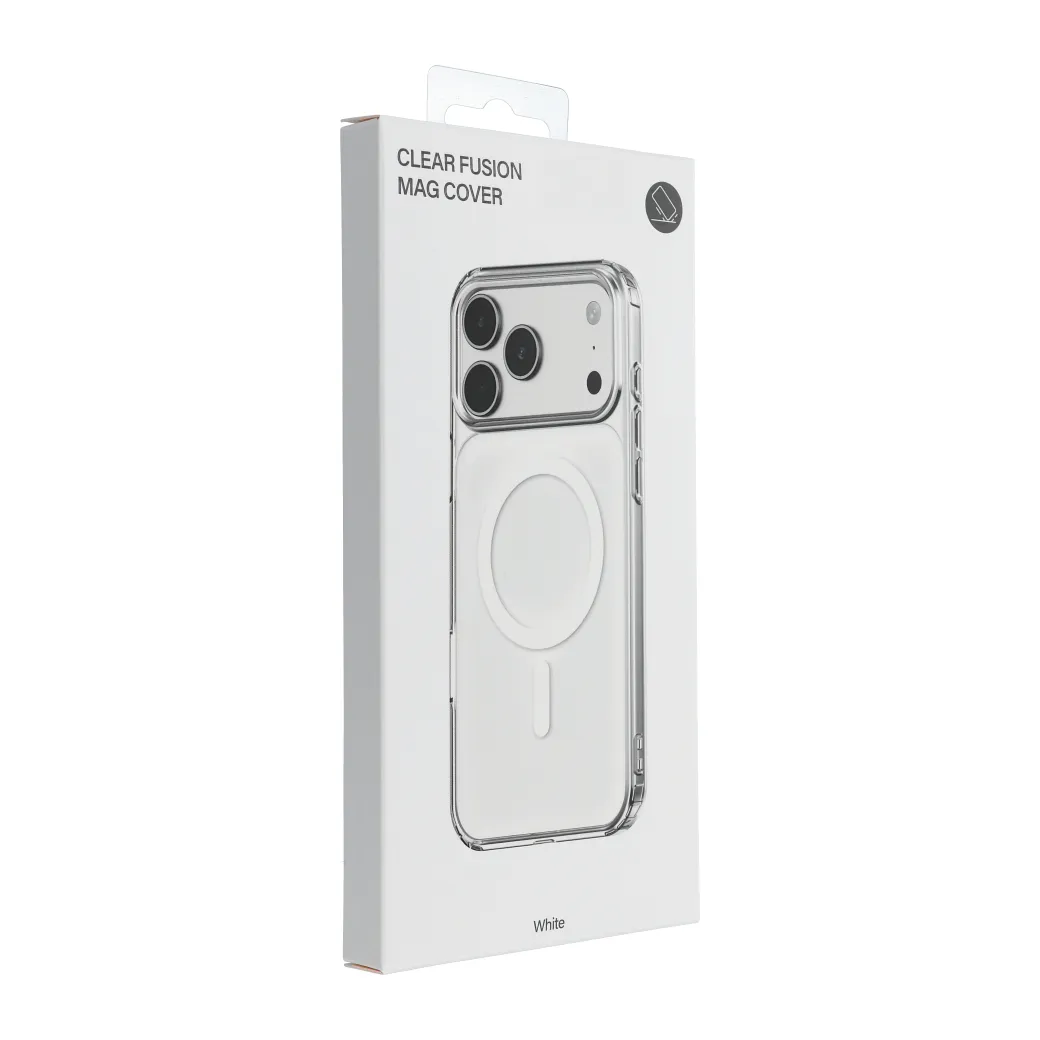 Case for iPhone 15 PRO MAX Clear Fusion Mag Cover compatible with MagSafe white - 5. kép