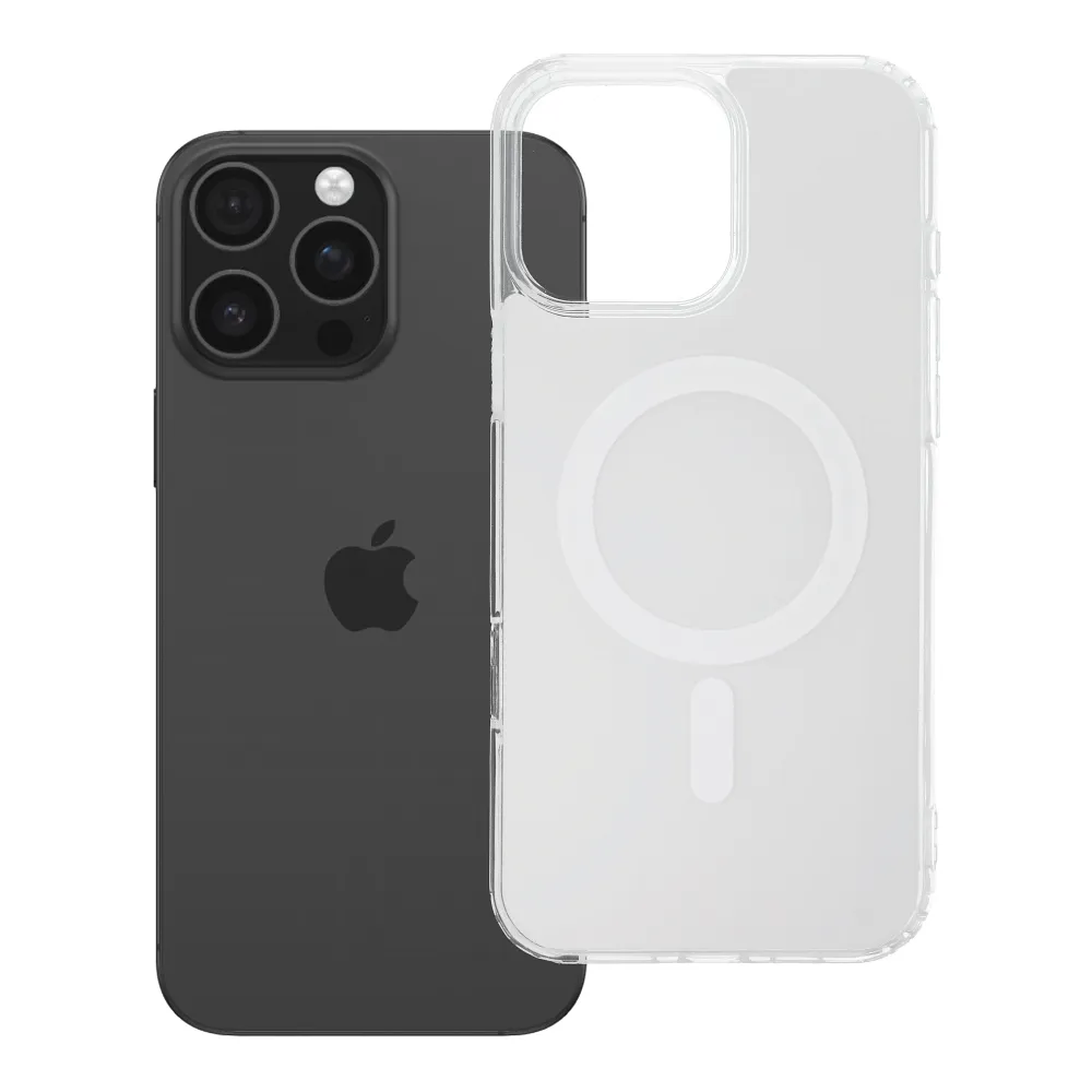 Case for iPhone 16 PRO MAX Clear Fusion Mag Cover compatible with MagSafe white