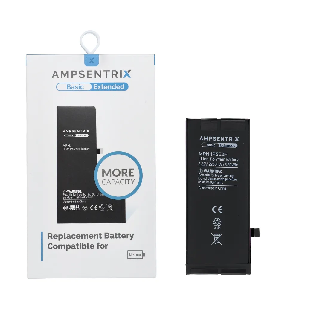 AmpSentrix Basic battery for iPhone SE 2020 (high capacity 2250 mAh)
