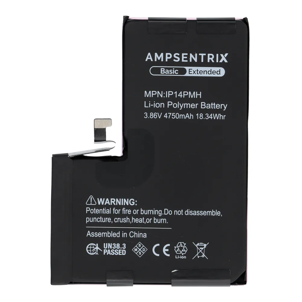 AmpSentrix Basic battery for iPhone 14 Pro Max (high capacity 4750 mAh) - 2. kép