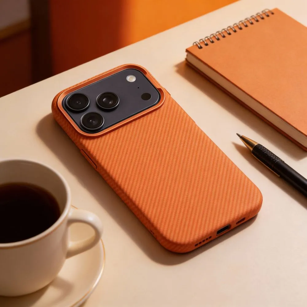 Case for iPhone 17 Pro Max / 18 Pro Max (low camera edge) K-Look compatible with MagSafe orange - 6. kép