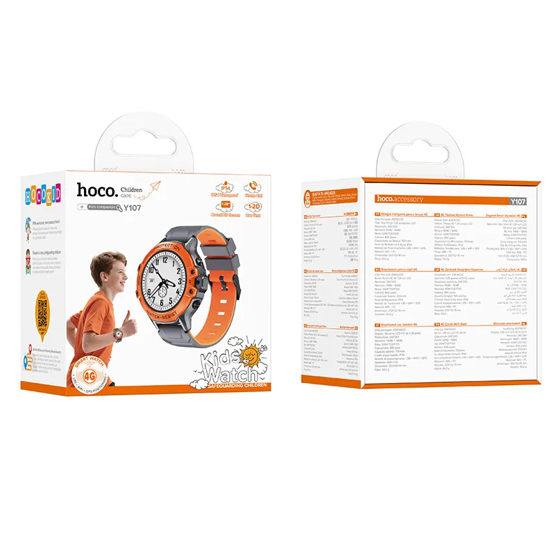 Smartwatch for kids Hoco 1,28" 4G GPS with call function Y107 orange - Image 6