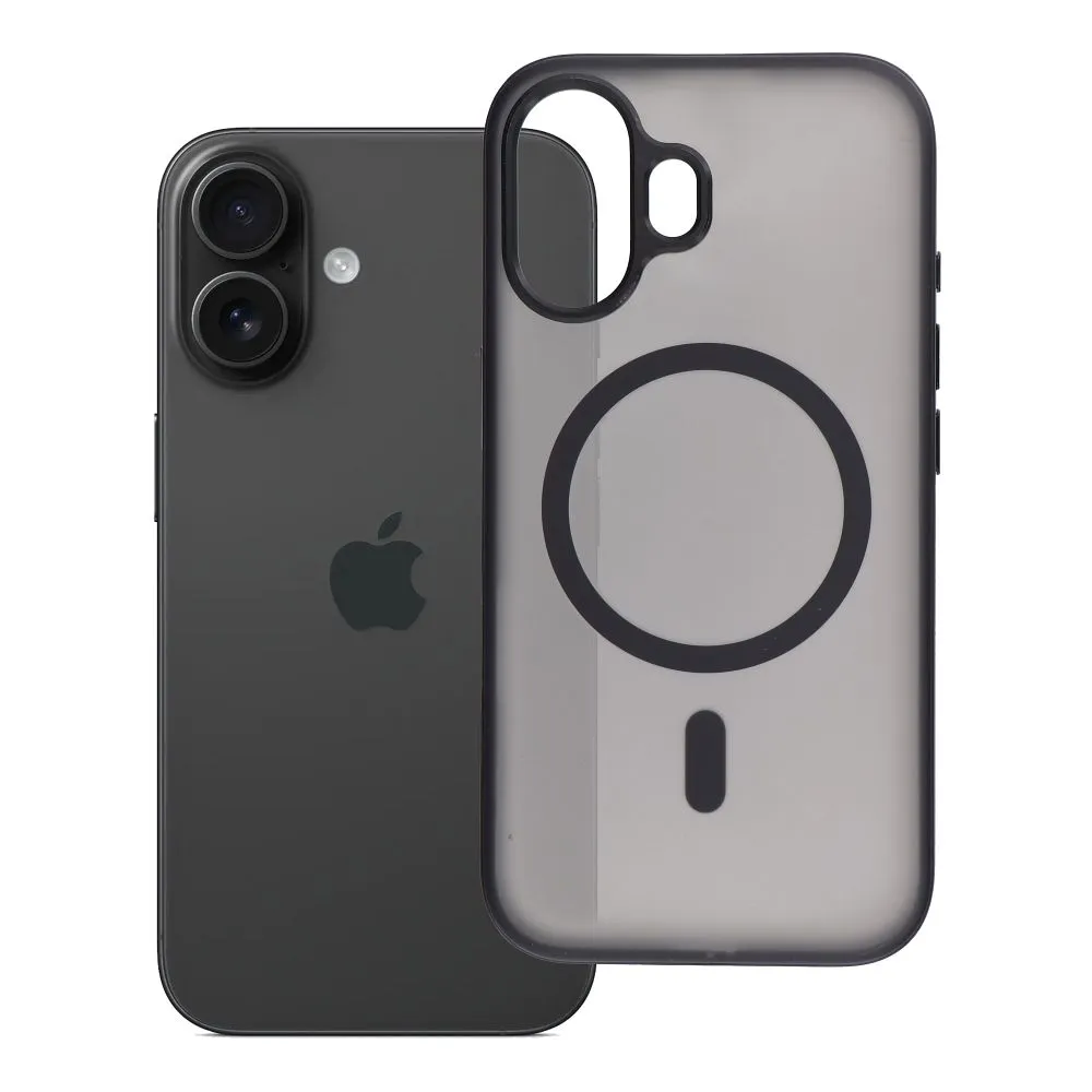 Case for iPhone 16 Flexline Mag Cover compatible with MagSafe black