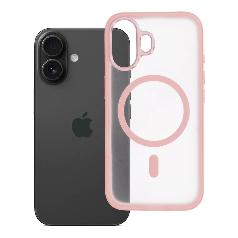 Case for iPhone 16 Flexline Mag Cover compatible with MagSafe pink - 4. kép