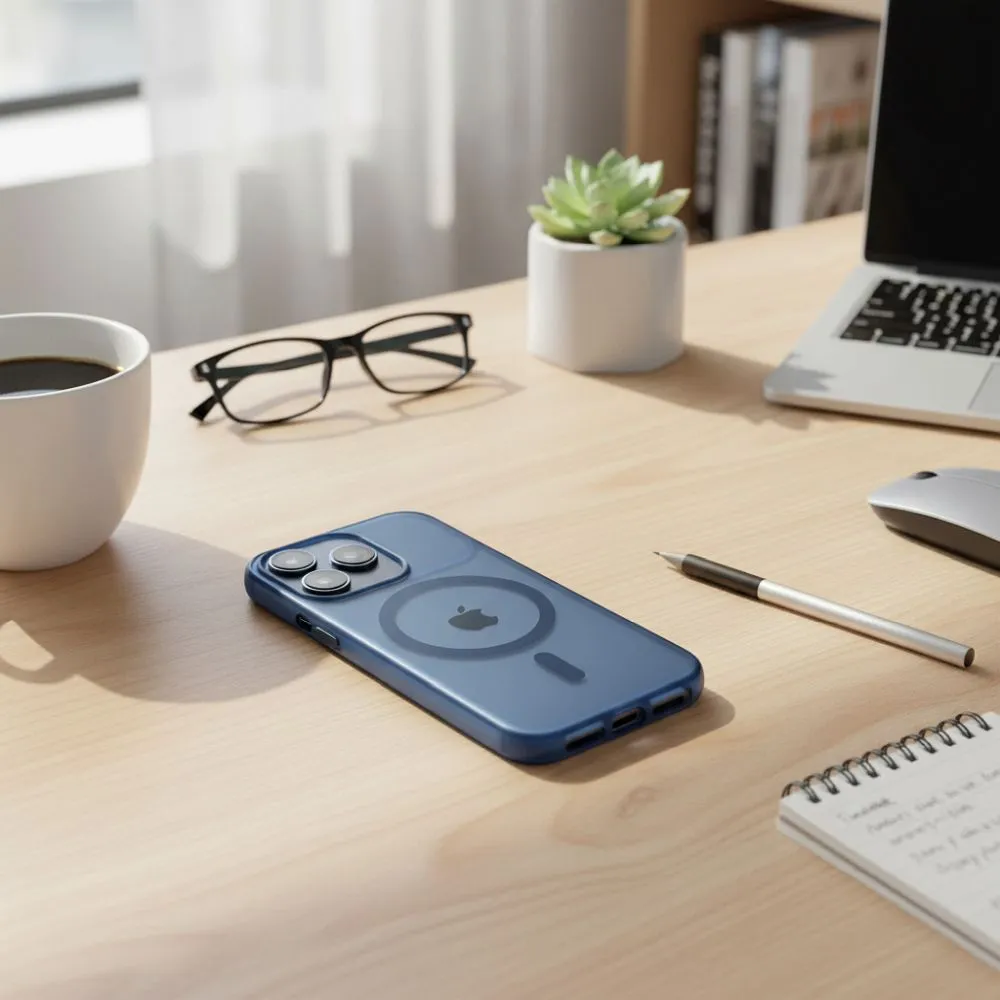 Case for iPhone 17 AIR Flexline Mag Cover compatible with MagSafe navy blue - Image 3