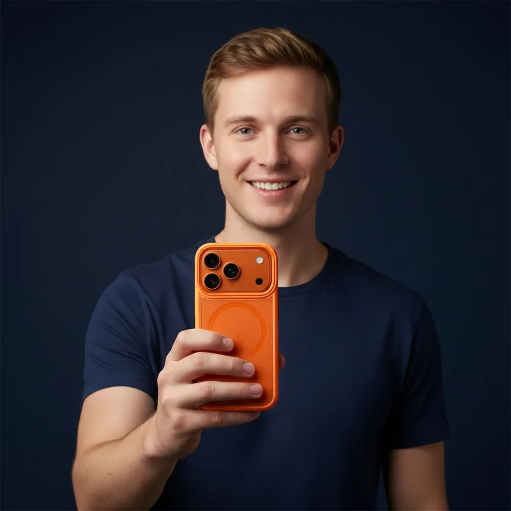 ROAR case MAG BUMPER compatible with MagSafe for IPHONE 15 orange - 4. kép