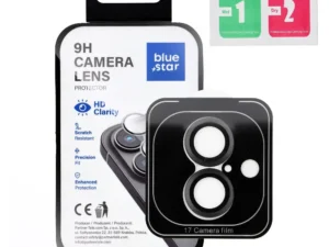 Edzett üveg kameralencse-védő iPhone 17-hez, kék, csillag alakú, könnyen telepíthető, fekete