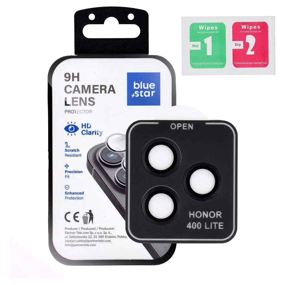 Tempered Glass Camera Lens Protector for Honor 400 LITE Blue Star Easy Install black