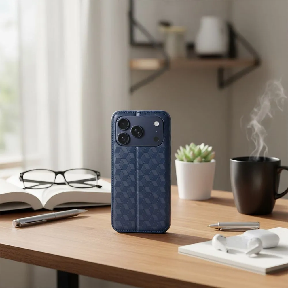 Flip case for iPhone 17 PRO / 18 PRO Cubic Book blue - 7. kép