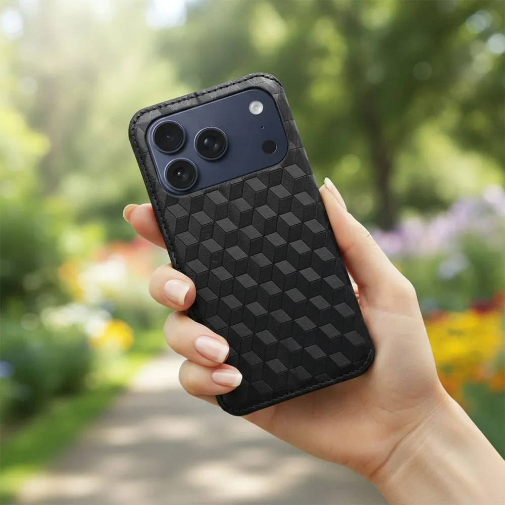 Flip case for iPhone 17 / 18 Cubic Book black - 5. kép