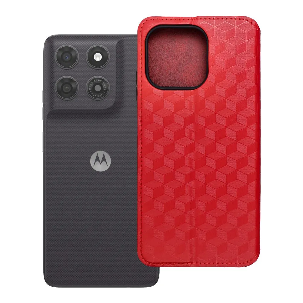 Flip case for Motorola G37 POWER Cubic Book red - 7. kép