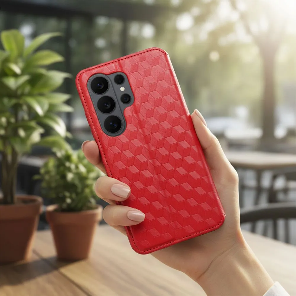 Flip case for Samsung S26 FE Cubic Book red - Image 3