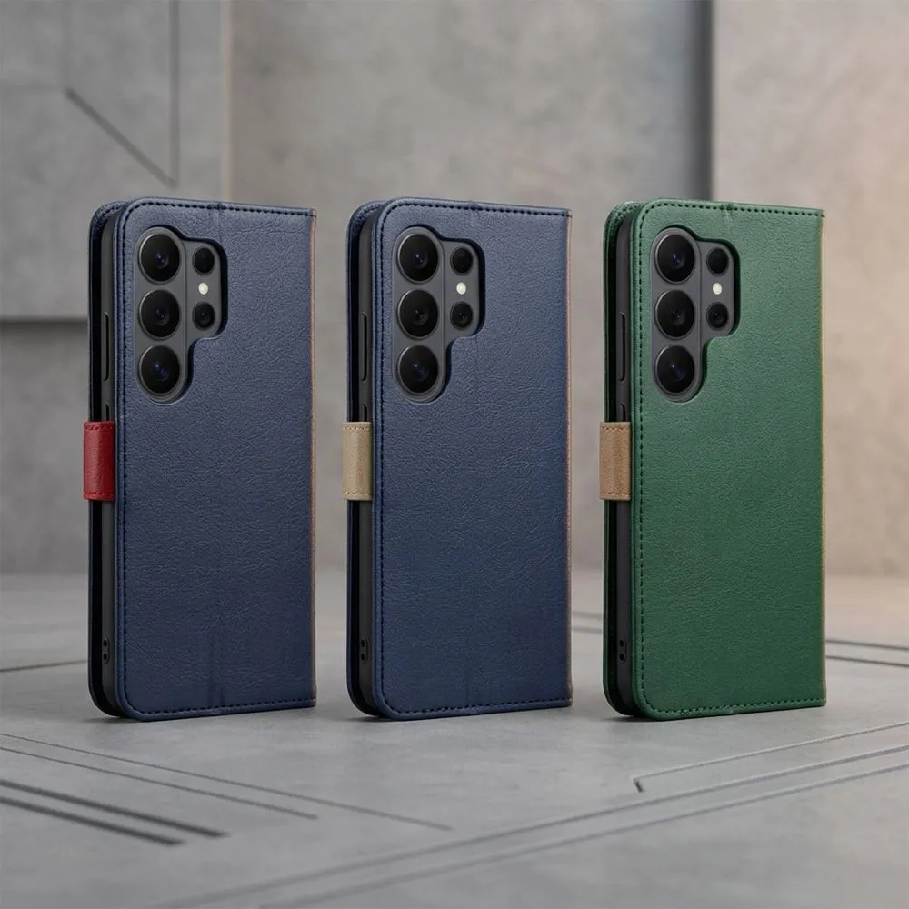 Flip case for Samsung S26 ULTRA Split Book navy and red - Image 9