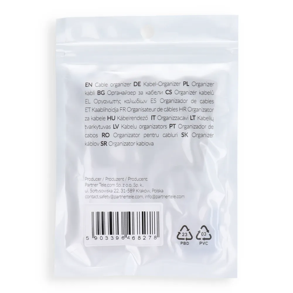 Blue Star PJ-COZ413 öntapadós kábelkötegelő tépőzárral - szürke (10 db) - Image 5