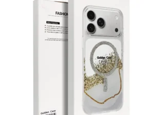 Case for iPhone 17 Pro Max / 18 Pro Max (low camera edge) Golden compatible with MagSafe white