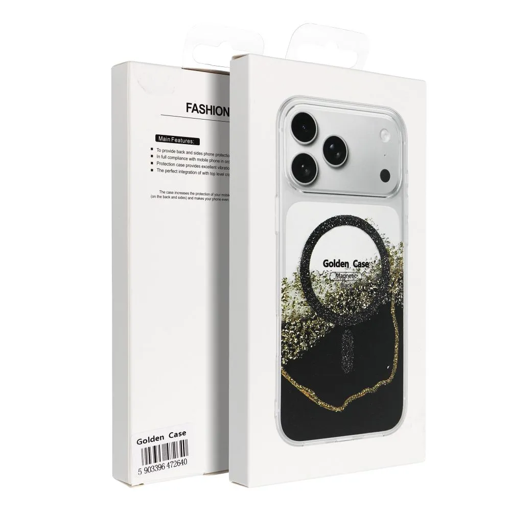 Case for iPhone 17 Pro Max / 18 Pro Max (low camera edge) Golden compatible with MagSafe black - 2. kép