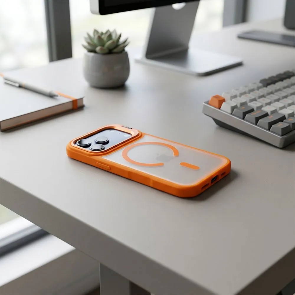 Case for iPhone 18 Pro / 17 Pro Forcell F-Protect Shadow Stand Premium compatible with MagSafe orange - 7. kép