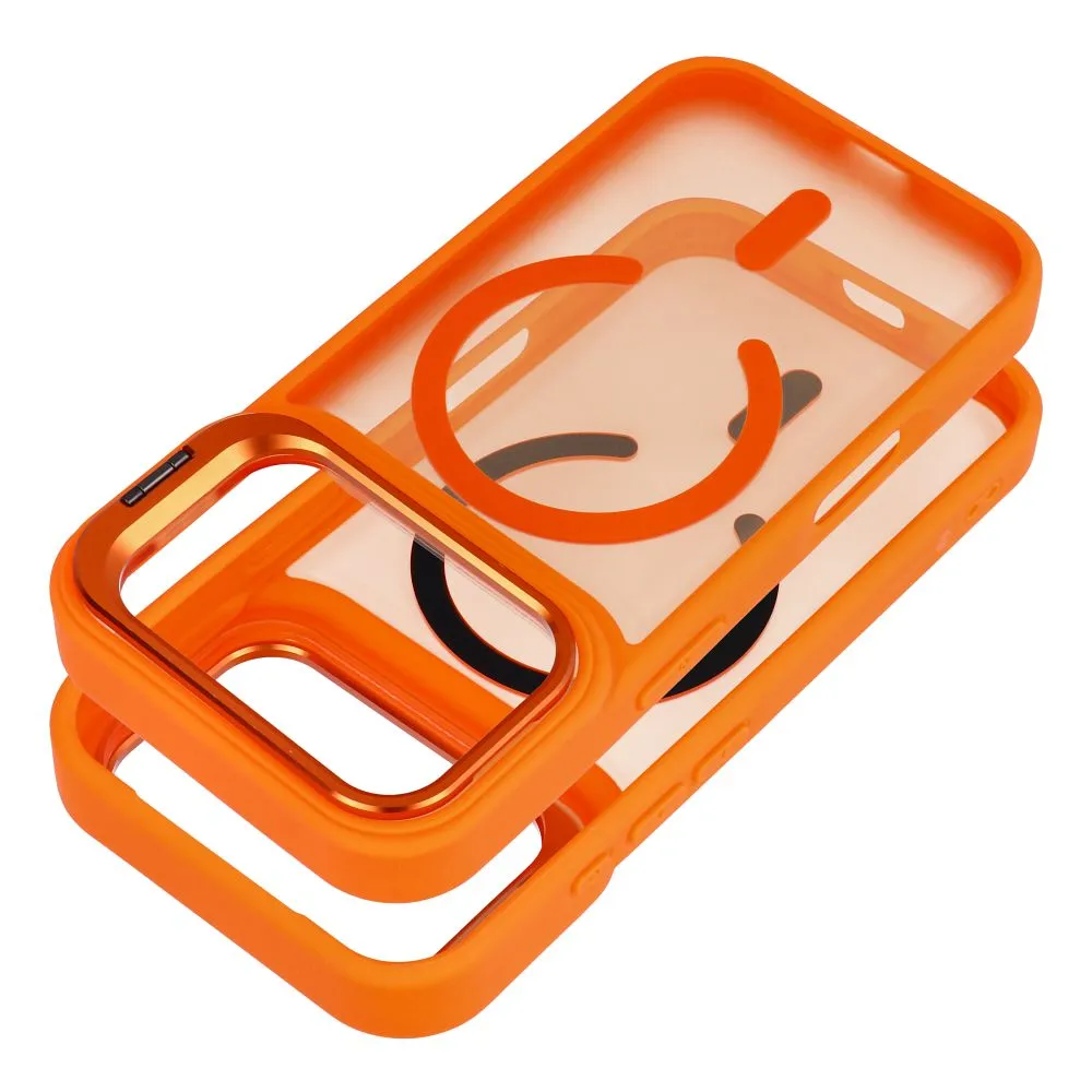 Case for iPhone 18 Pro / 17 Pro Forcell F-Protect Shadow Stand Premium compatible with MagSafe orange
