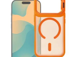 Case for iPhone 18 Pro Max / 17 Pro Max Forcell F-Protect Shadow Stand Premium compatible with MagSafe orange