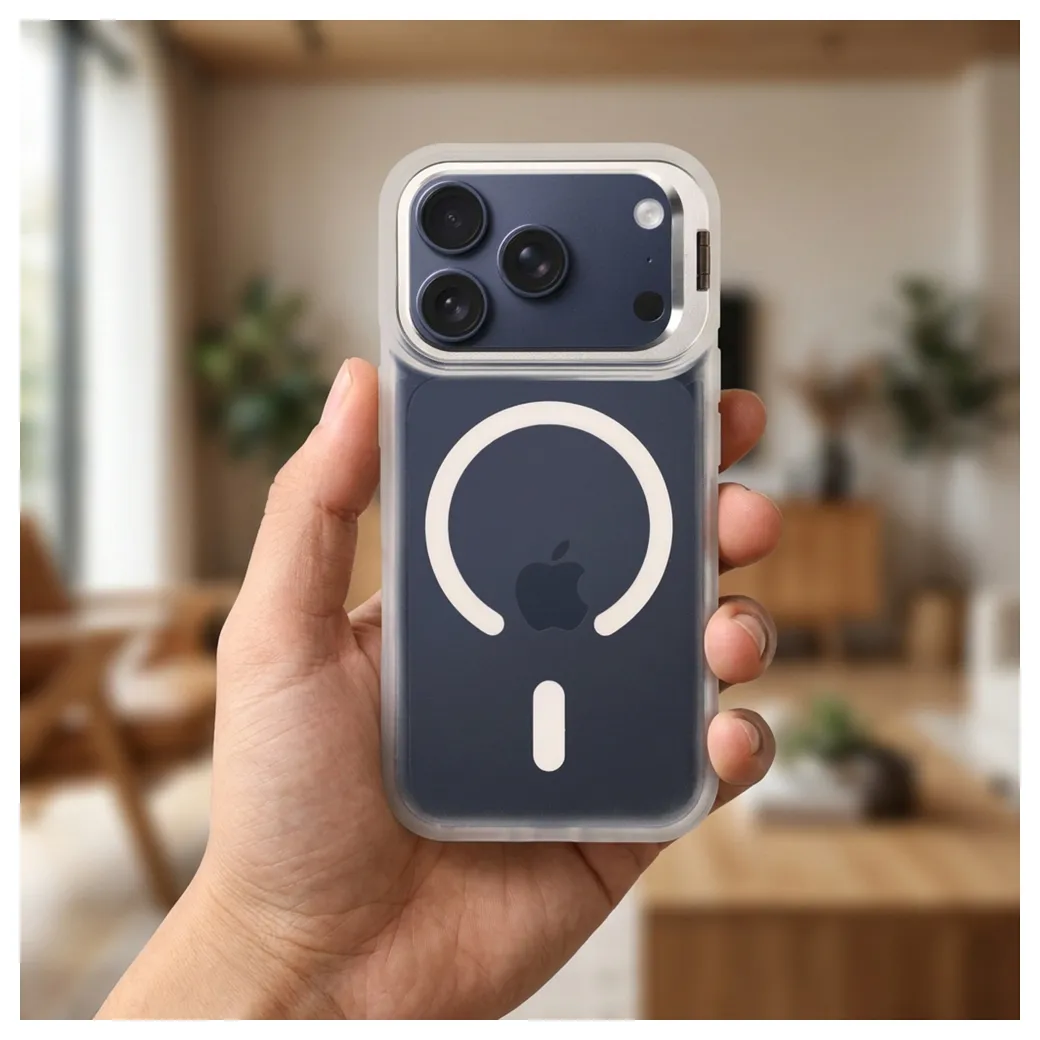 Case for iPhone 18 Pro / 17 Pro Forcell F-Protect Shadow Stand Premium compatible with MagSafe silver - 2. kép