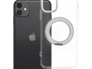 Case for iPhone 11 Frame Circle Stand compatible with MagSafe transparent