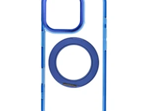 Case for iPhone 16 PRO Frame Circle Stand compatible with MagSafe navy blue